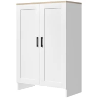 HOMCOM Modern Storage Cabinet with Doors and Adjustable Shelf for Kitchen, Living room, 23.6" x 11.8" x 35.4", White(m-11)