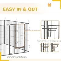 PawHut 16 Panel 39" Height Heavy Duty Dog Playpen for Small Medium Large Dogs, Grey(m-9)