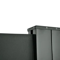 Outsunny 236" x 71" Outdoor Privacy Wall, Double Retractable Side Awning, Patio Screen for Garden, Balcony, Grey(m-10)