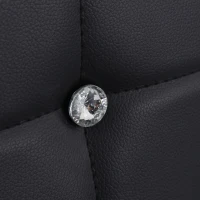 HOMCOM Set of 6 Button Tufted Back Side Chairs with Upholstered Seat, Steel Legs for Living Room, Kitchen, Bedroom, Black(m-9)