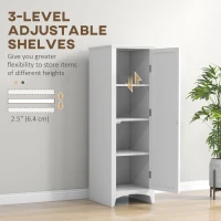 HOMCOM 48" Kitchen Pantry Storage Cabinet, Single Door Kitchen Cabinet with 4 Tier Shelving and Adjustable Shelves, White(m-5)