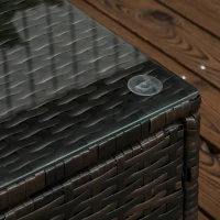 Outsunny 3 Pieces Patio Furniture Set with Cushions, Outdoor PE Rattan Wicker Conversation Corner Sofa Set with Glass Top Table and Adjustable Foot for Garden, Lawn, Cream White(m-9)