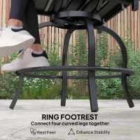 Outsunny Outdoor Bar Stools Set of 2, Bar Height Swivel Patio Chairs with Cushion, Pillow Footrest for Poolside, Backyard(m-9)