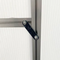 Outsunny Walk-In Garden Greenhouse Aluminum Polycarbonate with Roof Vent for Plants Herbs Vegetables 8' x 4' x 7' Silver(m-10)