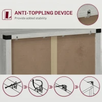 HOMCOM Farmhouse Kitchen Storage Cabinet, Sideboard Buffet Cabinet with 2 Rustic Barn Doors and Drawer, Grey(m-7)