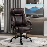 Vinsetto PU Leather Executive Office Chair with High Back, Adjustable Height and Swivel Wheels, 400LBS Capacity, Brown(m-1)