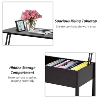 HOMCOM 39" Modern Lift Top Coffee Table with Hidden Storage Compartment, Center Table for Living Room, Coffee(m-5)