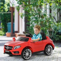Aosom 6V Kids Licensed Ride On Car Toy Battery Powered High/Low Speed with Headlight Music and Remote Control Red(m-8)