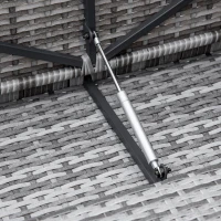 Outsunny 2 Piece Rattan Outdoor Daybed, 2 Seater Sofa Set with Footstool, Storage, Cushions and Pillows for Garden, Patio, Grey(m-10)