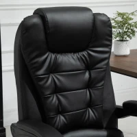 Vinsetto Reclining Office Chair with Footrest, Vibrating Massage, Adjustable Height, Perfect for Home Office, Black(m-9)
