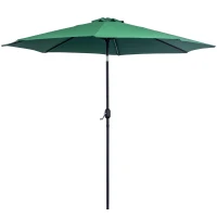 Outsunny 10' x 8' Round Market Umbrella, Patio Umbrella with Crank Handle and Tilt, Outdoor Parasol for Garden, Bench, Lawn, Green(m-11)