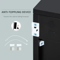 HOMCOM High Gloss Buffet Sideboard with 2 Drawers, 2 Doors and Adjustable Shelf, Kitchen Storage Cabinet with Push Open Design, Grey and Black(m-7)