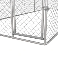 PawHut 19.7' x 7.5' x 7.5' Large Outdoor Dog Kennel Tall Dog Run with Waterproof , UV Resistant Cover, for Large Dogs, Silver(m-10)