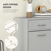 HOMCOM Narrow Shoe Storage with 2 Flip Drawers and Adjustable Shelves Shoe Organizer Cabinet for 12 Pairs of Shoes, Grey(m-7)