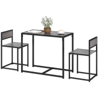 HOMCOM Dining Table Set, Industrial Dining Set for 2, Kitchen Table and Chairs for Small Space, Dining Room Table with Chairs(m-11)
