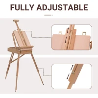 HOMCOM Folding Wood French Artists Easel Set Portable Art Painters Tripod Sketch Craft(m-5)