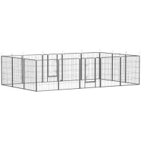 PawHut 16 Panel 39" Height Heavy Duty Dog Playpen for Small Medium Large Dogs, Grey(m-11)