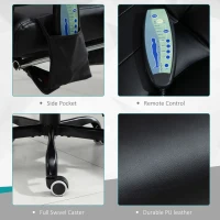 Vinsetto Reclining Office Chair with Footrest, Vibrating Massage, Adjustable Height, Perfect for Home Office, Black(m-6)