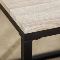 HOMCOM Nesting Coffee Table Set of 3, Modern End Tables with Black Metal Frame for Living Room Home Furniture, Natural(m-10)