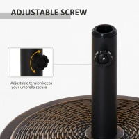 Outsunny 29LBS Offset Patio Umbrella Cement Base Stand Cantilever Parasol Holder Weight, Fits Φ1.4", Φ1.5", Φ1.9", Black(m-6)