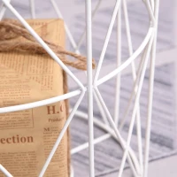 HOMCOM Nesting Coffee Tables Set of 2 with Metal Wire, Storage Basket, Round Side Table End Table for Living Room, Bedroom, White and Natural(m-9)