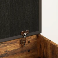 HOMCOM Shoe Bench Entryway Storage Rack with Padded Cushion, Hidden Storage for Hallway, Living Room, Rustic Brown(m-9)