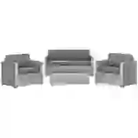 Outsunny 4 Pieces Patio Wicker Sofa Set, Outdoor PE Rattan Extra Wide Seat Conversation Furniture w/ Tempered Glass Table-top & Thick Padded Cushion for Garden, Backyard, Lawn, Mixed Grey(m-2)