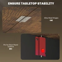 HOMCOM Oval Folding Dining Table, Space Saving Drop Leaf Kitchen Table for Dining Room, Living Room, Rustic Brown(m-7)