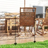 Outsunny 4 Pack Garden Fencing for Yard, Decorative Fence Panels as Animal Barrier and Flower Edging, Circle, Black(m-8)