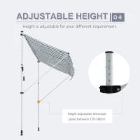 Outsunny 10x5ft Manual Retractable Awning, Patio Sun Shade Canopy Shelter with 5.6-9.2ft Support Pole, Water Resistant UV Protector, for Window, Door, Porch, Deck, Green(m-7)