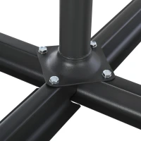 Outsunny Umbrella Stand Fitting 2" Poles and Steel Base with 4 Fillable Plastic Weights, 158lbs Sand or 132lbs Water Filled, Black(m-7)