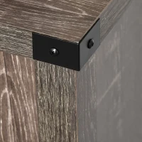 HOMCOM Rustic Barn Door Storage Cabinet Modern Farmhouse Buffet Sideboard for Kitchen & Dining Room  Dark Oak(m-9)