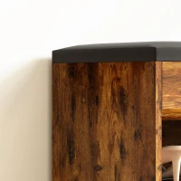 HOMCOM Shoe Bench Entryway Storage Rack with Padded Cushion, Hidden Storage for Hallway, Living Room, Rustic Brown(m-10)