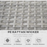 Outsunny 7pc Patio Wicker Set w/ Tea Table Wicker Sectional Sofa Set Grey(m-4)