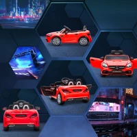 Aosom 12V Ride On Car with Parent Remote Control Two Motors Music Lights Suspension Wheels for 3-6 Years Red(m-7)