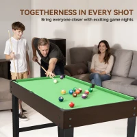 Soozier 55" Mini Pool Table, Pool Game Billiard Table Set with 2 Cues, 16 Balls, 2 Chalks, Triangle, Brush, Green(m-6)