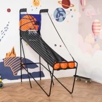 Soozier Basketball Hoop Arcade Game with Electronic Score Board for 1 to 2 Players, Black(m-1)