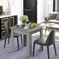HOMCOM Square Dining Table, Modern Dining Room Table with Faux Cement Effect, Space Saving Small Kitchen Table, Cement Grey(m-6)