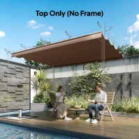 Outsunny 8.5' x 11.5' Retractable Pergola Canopy Replacement, Fit 10' x 13' Frame, Pergola Cover Replacement Top Only, Coffee(m-8)