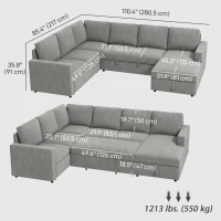 HOMCOM Pull Out Sofa Bed, Sleeper Sofa Couch with Hidden Storage, Chaise Lounge, Velvet Upholstery, U-Shaped Futon Couch(m-3)