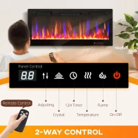 HOMCOM 42" Thin Electric Fireplace, Freestanding, Wall Mounted Fireplace Heater with Eco Mode, Auto Switch, Remote, 1500W(m-5)