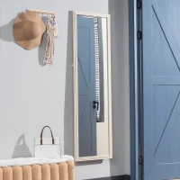 HOMCOM 64" x 21" Full Length Mirror, Standing, Wall-Mounted or Leaning Against Wall, for Bedroom, Living Room, White(m-8)