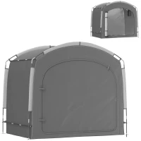 Outsunny Bike Storage Shed Tent, Portable and Waterproof with 210D Oxford Fabric and Carry Bag for 3-4 Bicycles, Dark Gray(m-1)