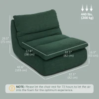 HOMCOM Floor Sofa with Single Piece Ultra High-Density Foam, Armless Floor Chair for Living Room, Bedroom, Home Office, Green(m-3)