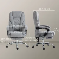 Vinsetto Massage Office Chair, Reclining Computer Chair with Adjustable Height and Footrest, Grey(m-3)