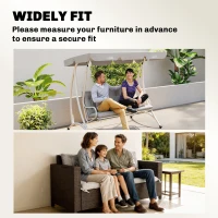 Outsunny 3-Seater Outdoor Bench Swing Chair Replacement Cushions for Patio Garden, Light Grey(m-9)