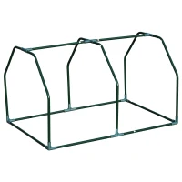 Outsunny 39" x 28" x 24" Portable Mini Greenhouse PE Grow House with Zipper Door Gardening Plant Cover Steel Frame(m-7)