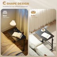 HOMCOM Mobile Standing Desk with Adjustable Height, 23.5 inch Stand Up Desk with Wheels, Black(m-5)