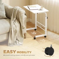 HOMCOM Mobile Standing Desk with Adjustable Height, 23.5 inch Stand Up Desk with Wheels, White(m-7)