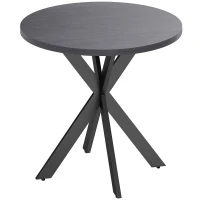 HOMCOM 29" Dining Table, Contemporary Round Kitchen Table with Steel Legs, Black(m-2)